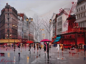 Kal Gajoum Ambiance Of Moulin Rouge by Knife Textured Oil Paintings